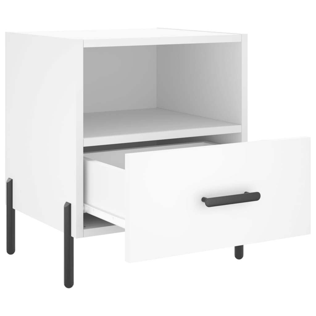 Bedside tables 2 pcs. White 40x35x47.5 cm wood material