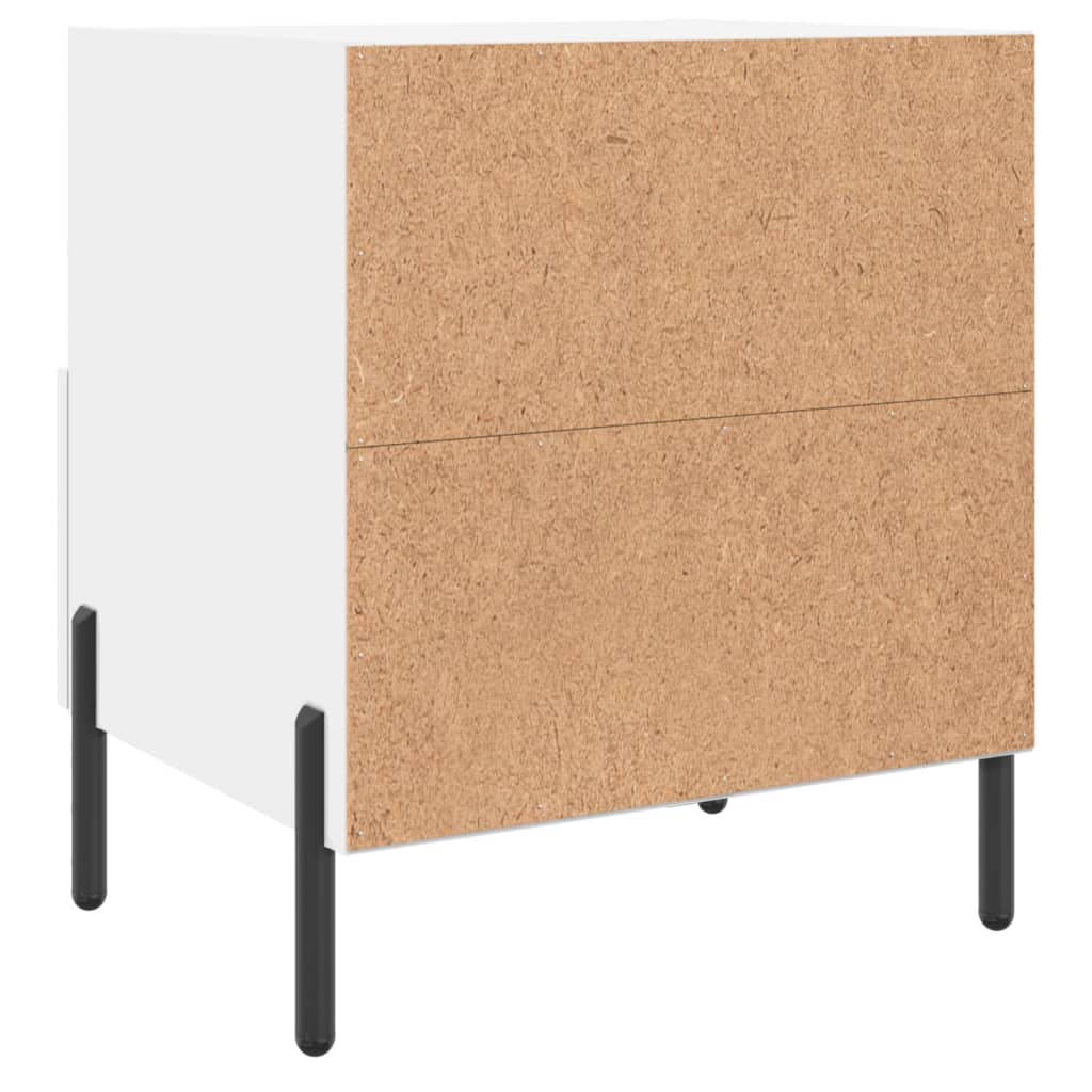 Bedside tables 2 pcs. White 40x35x47.5 cm wood material