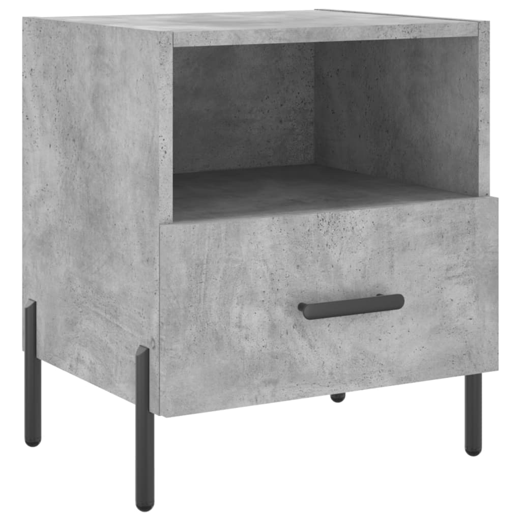 Table de chevet gris béton 40x35x47,5 cm en bois