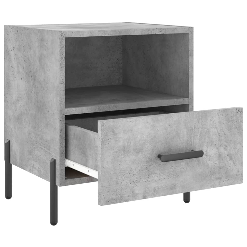 Table de chevet gris béton 40x35x47,5 cm en bois