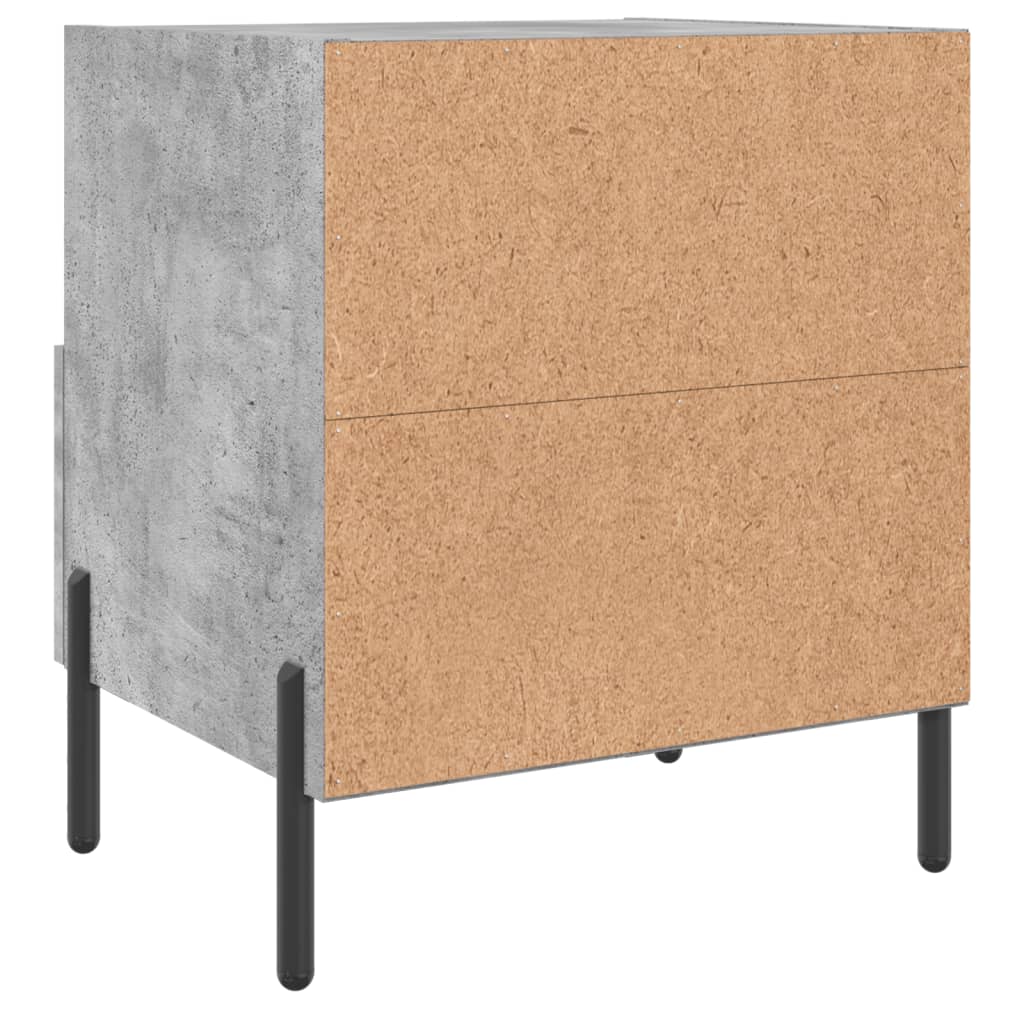 Table de chevet gris béton 40x35x47,5 cm en bois