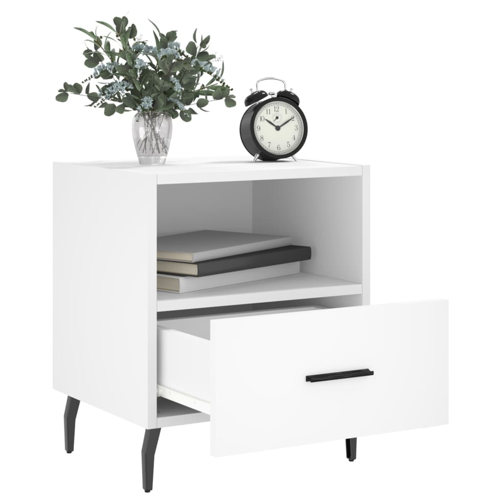 Bedside tables 2 pcs. White 40x35x47.5 cm wood material