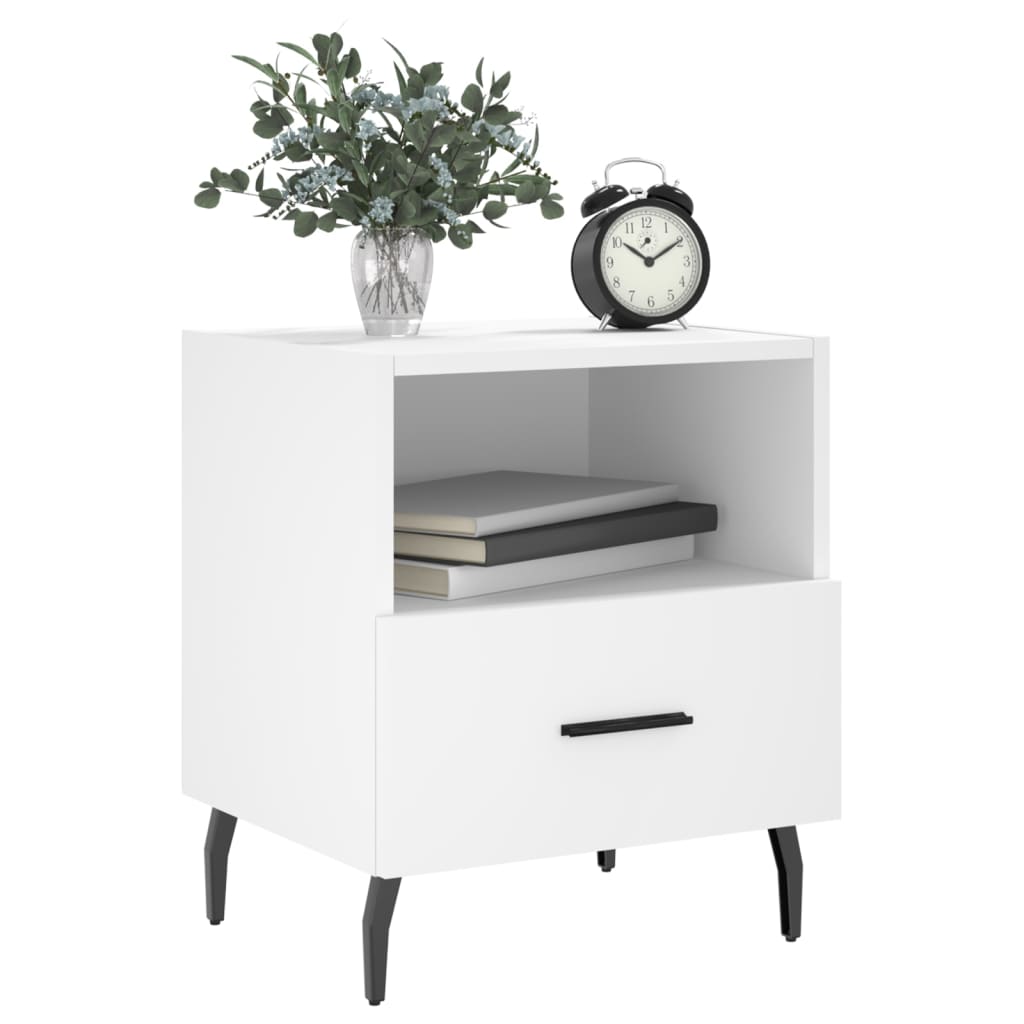 Bedside tables 2 pcs. White 40x35x47.5 cm wood material