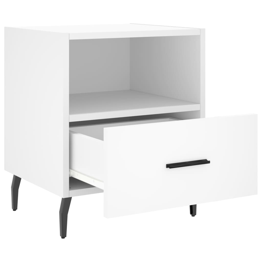 Bedside tables 2 pcs. White 40x35x47.5 cm wood material