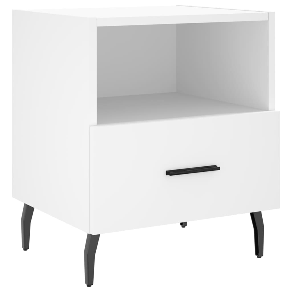 Bedside tables 2 pcs. White 40x35x47.5 cm wood material