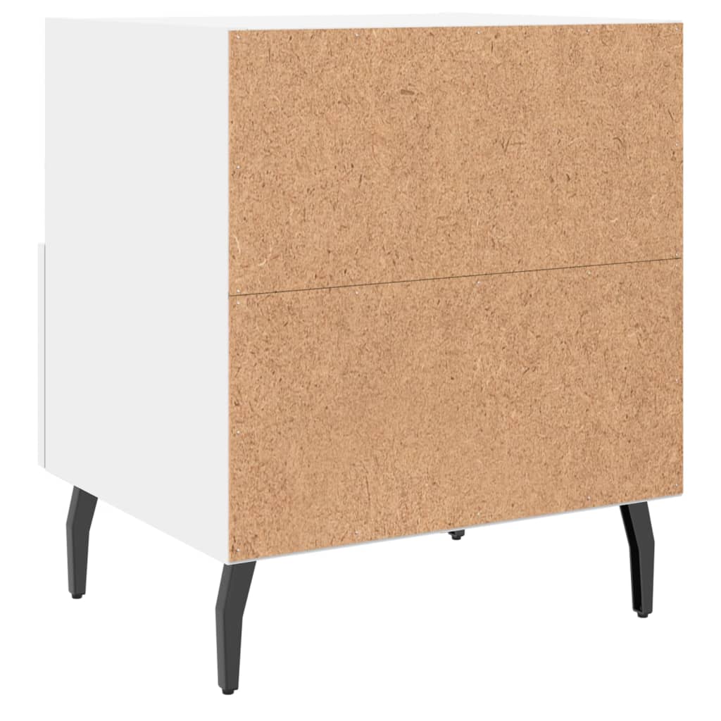 Bedside tables 2 pcs. White 40x35x47.5 cm wood material