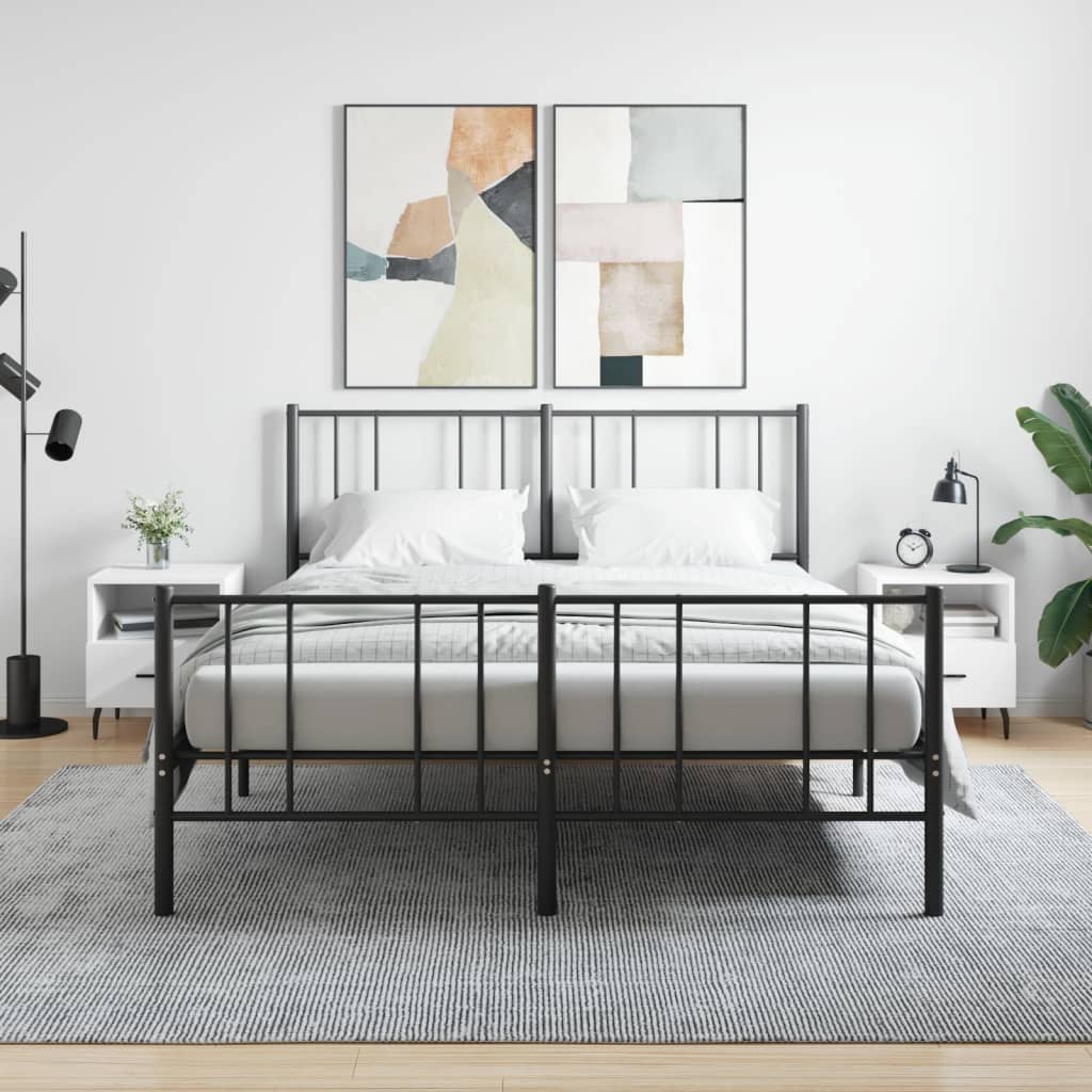 Bedside tables 2 pcs. White 40x35x47.5 cm wood material