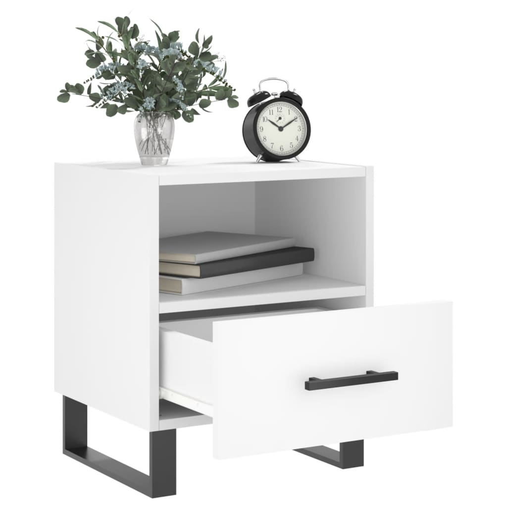 Bedside tables 2 pcs. White 40x35x47.5 cm wood material