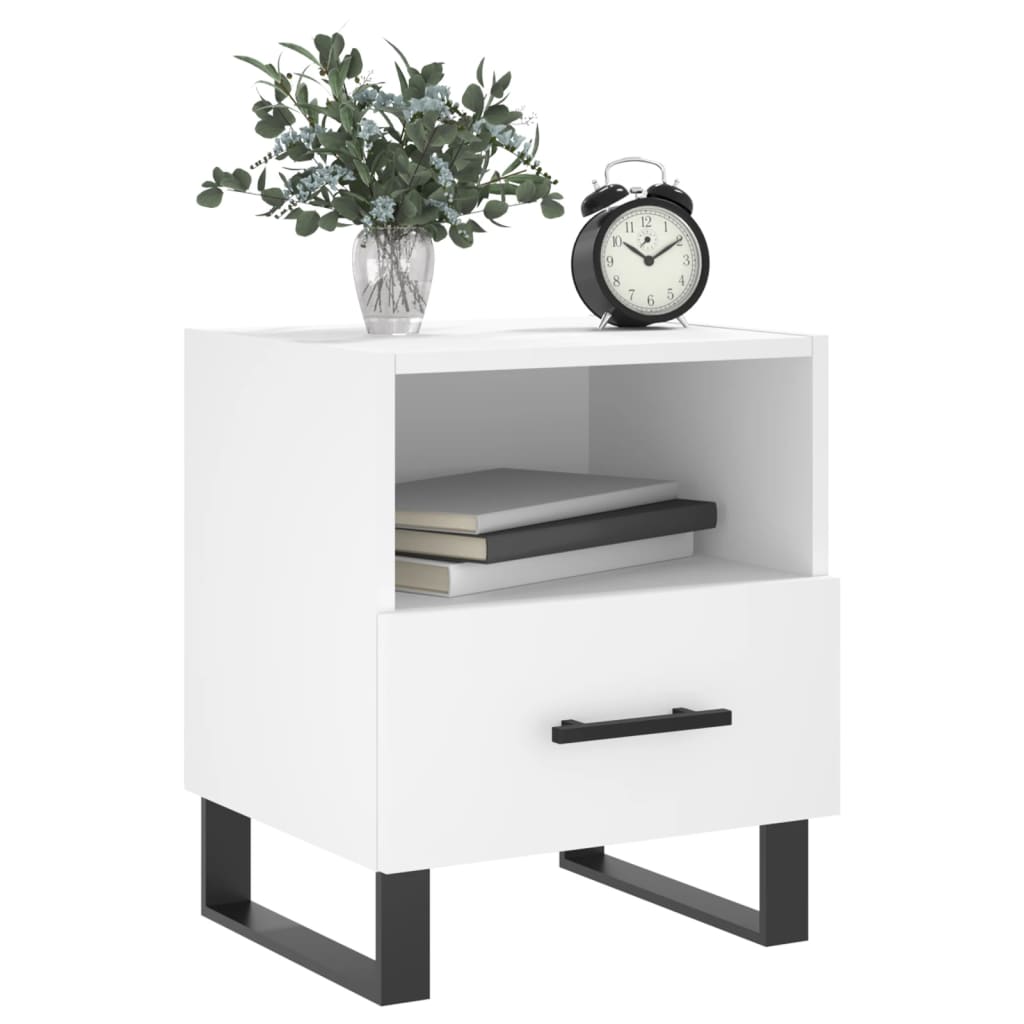 Bedside tables 2 pcs. White 40x35x47.5 cm wood material