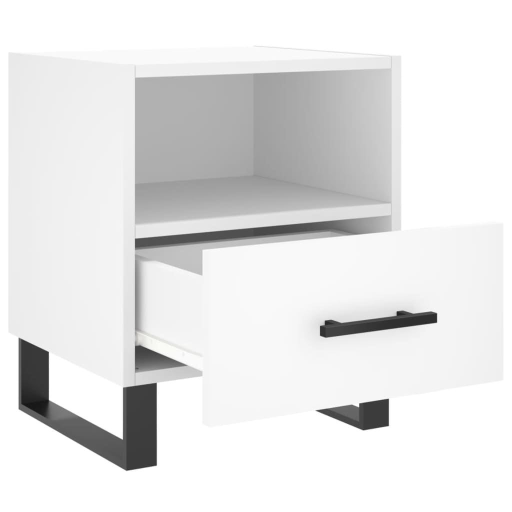 Bedside tables 2 pcs. White 40x35x47.5 cm wood material
