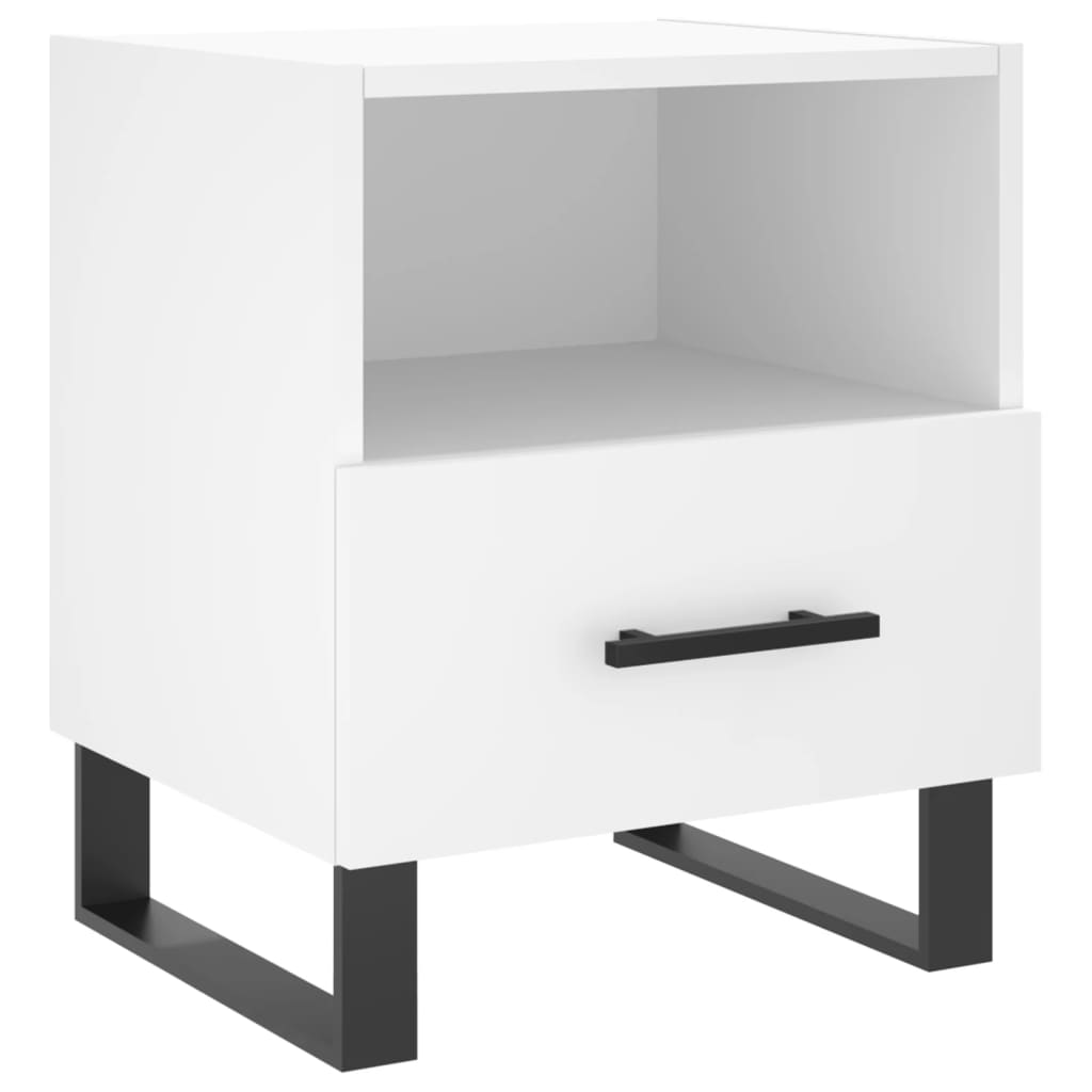 Bedside tables 2 pcs. White 40x35x47.5 cm wood material