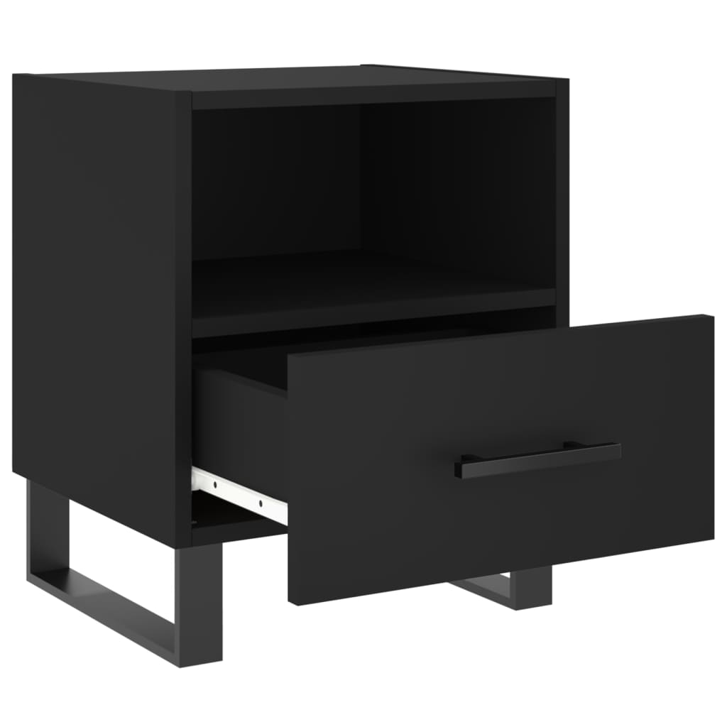 Tables de chevet 2 pcs. Noir 40x35x47,5 cm en bois