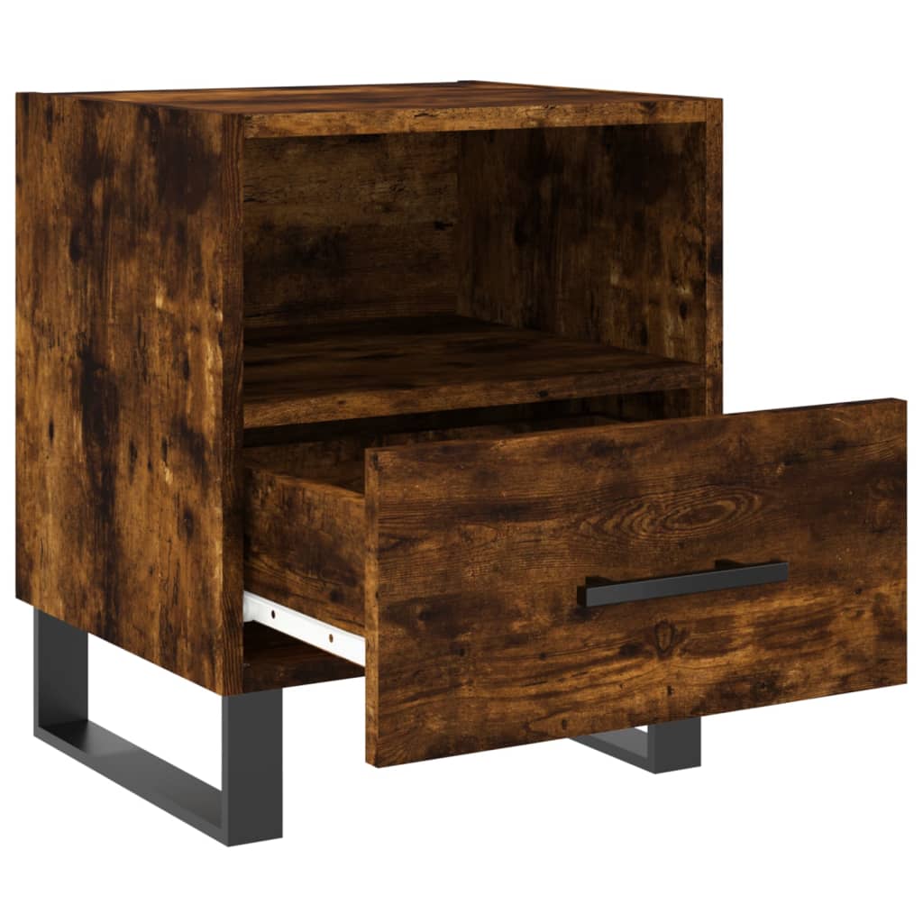 Tables de chevet 2 pcs. chêne fumé 40x35x47,5 cm matériau bois