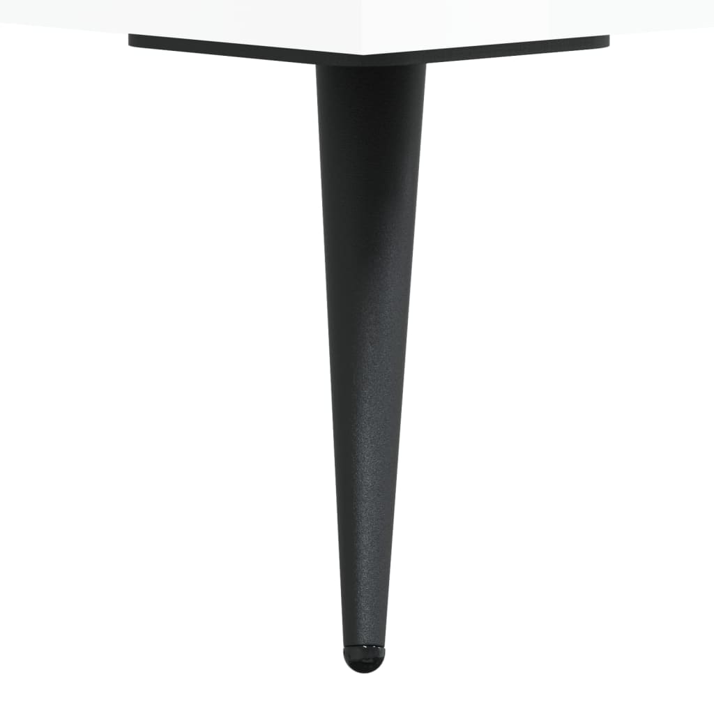 Bedside table high gloss white 40x40x50 cm wood material