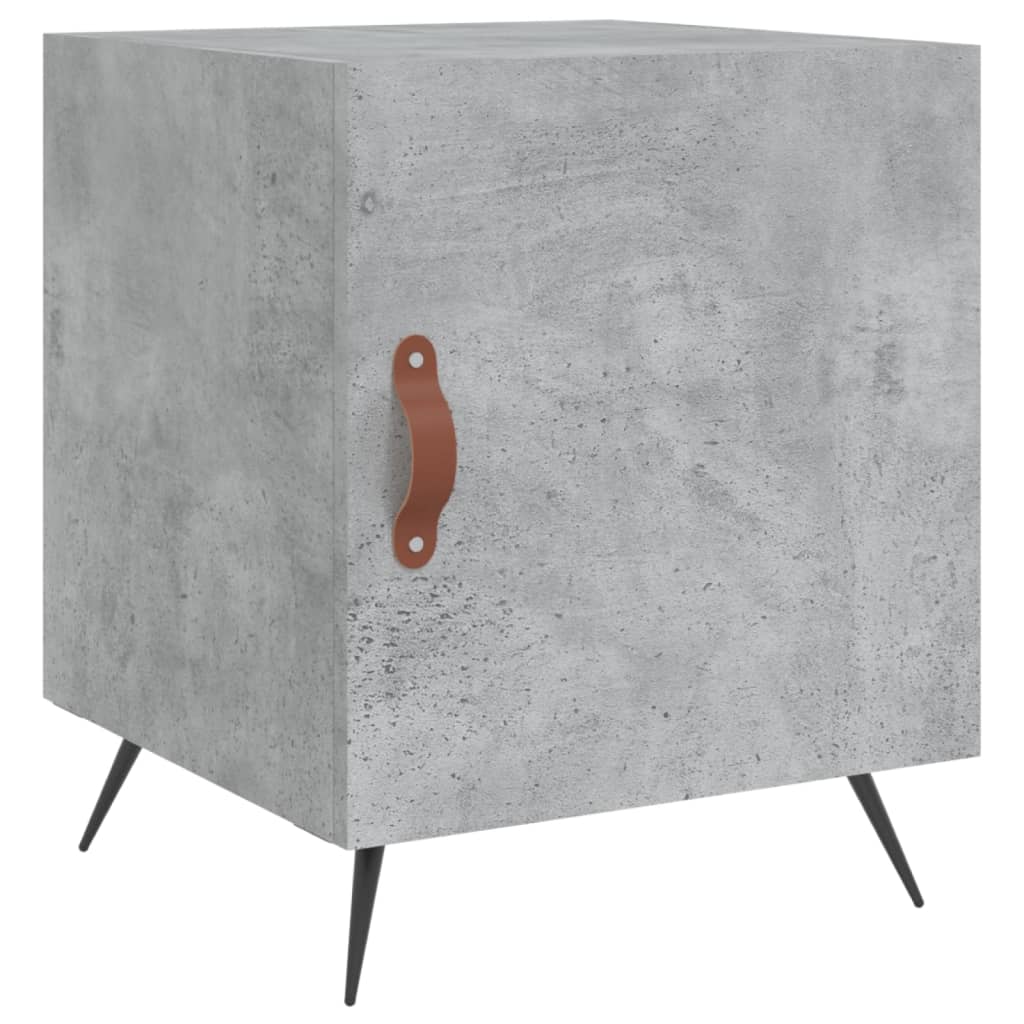 Table de chevet gris béton 40x40x50 cm en bois