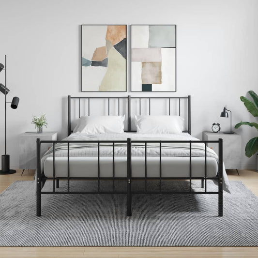 Bedside tables 2 pcs. Concrete grey 40x40x50 cm wood material