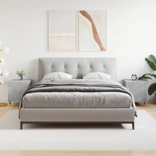Bedside tables 2 pcs. Concrete grey 40x40x50 cm wood material