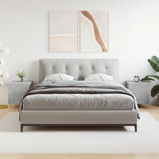 Bedside tables 2 pcs. Concrete grey 40x40x50 cm wood material