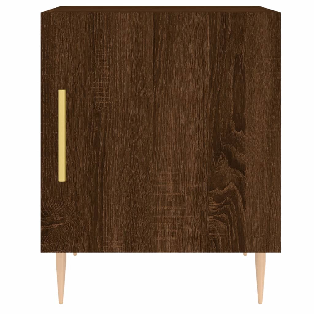 Table de chevet aspect chêne marron 40x40x50 cm en bois