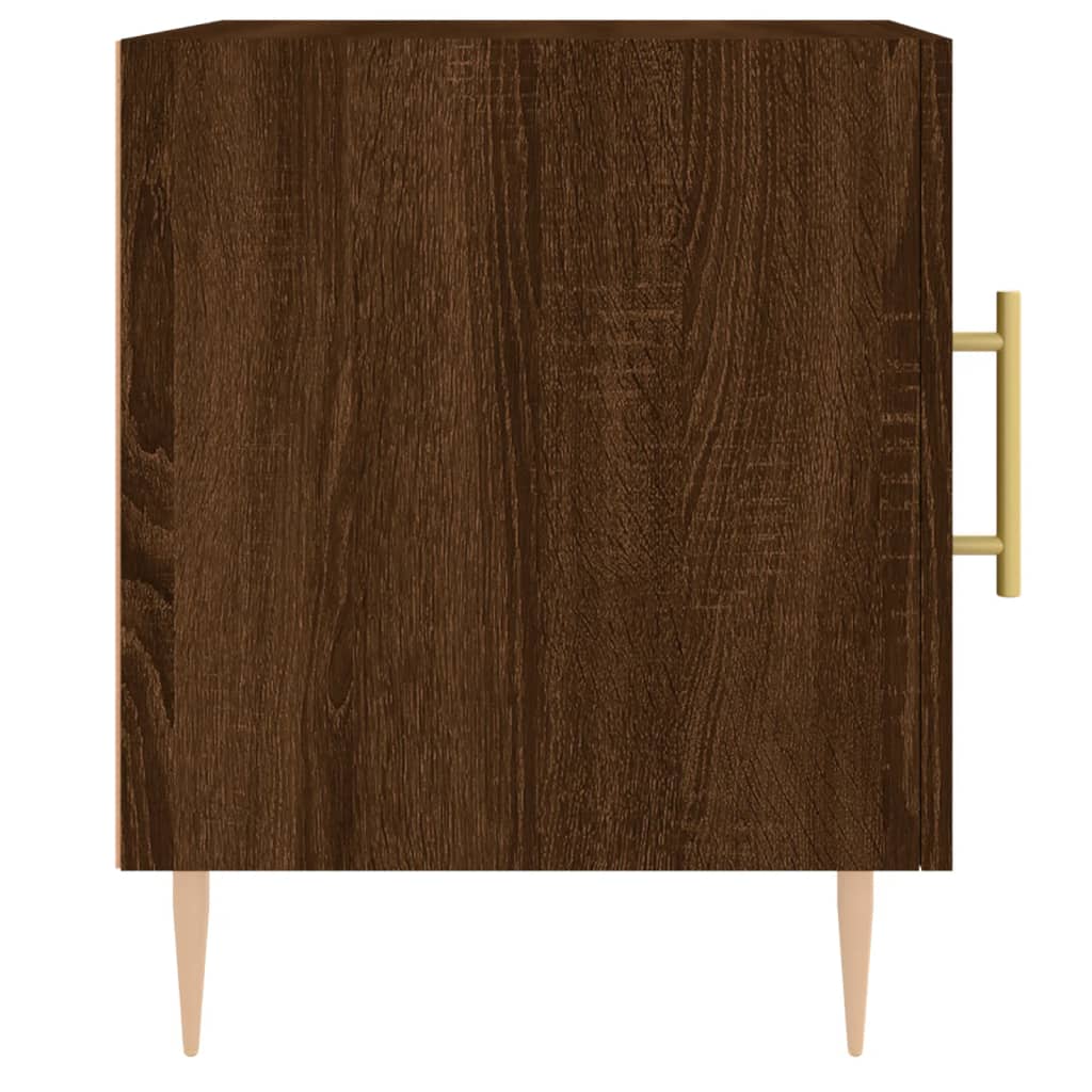 Table de chevet aspect chêne marron 40x40x50 cm en bois