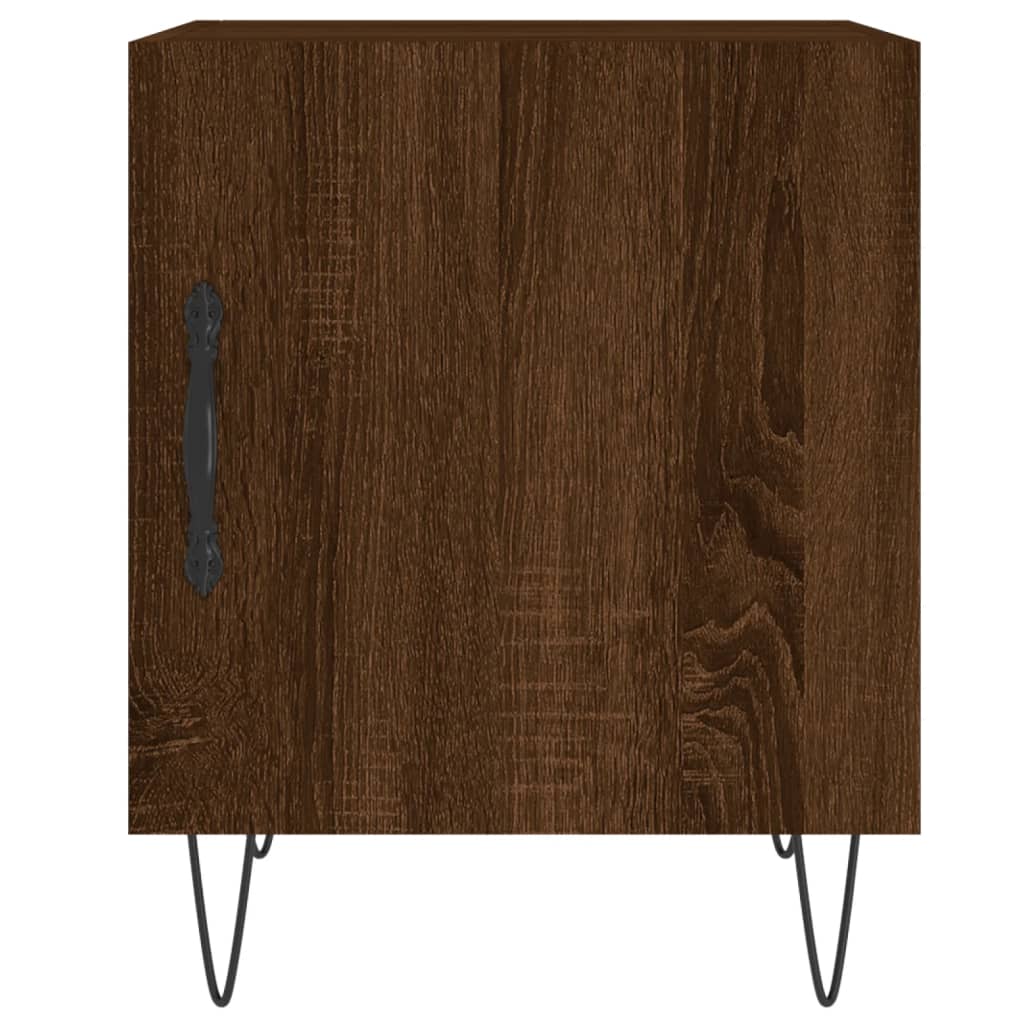 Table de chevet aspect chêne marron 40x40x50 cm en bois