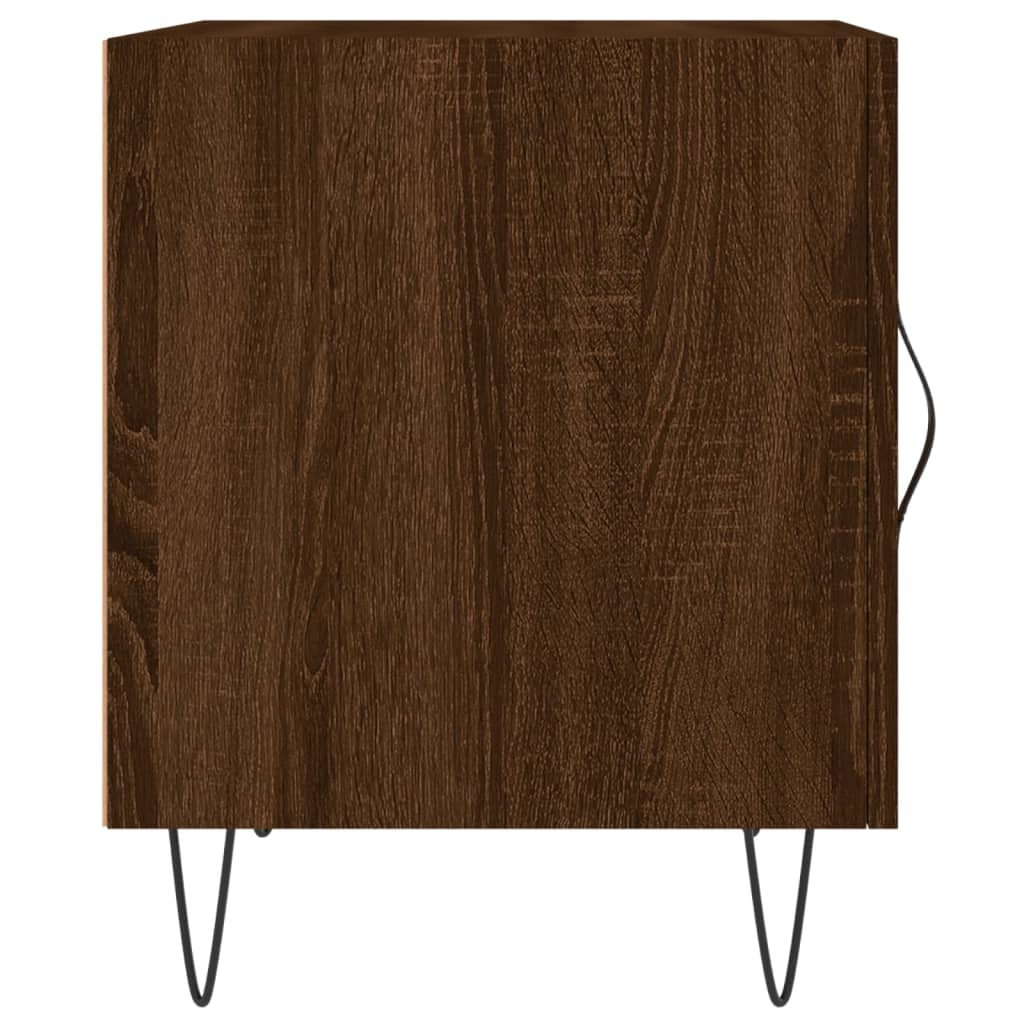 Table de chevet aspect chêne marron 40x40x50 cm en bois