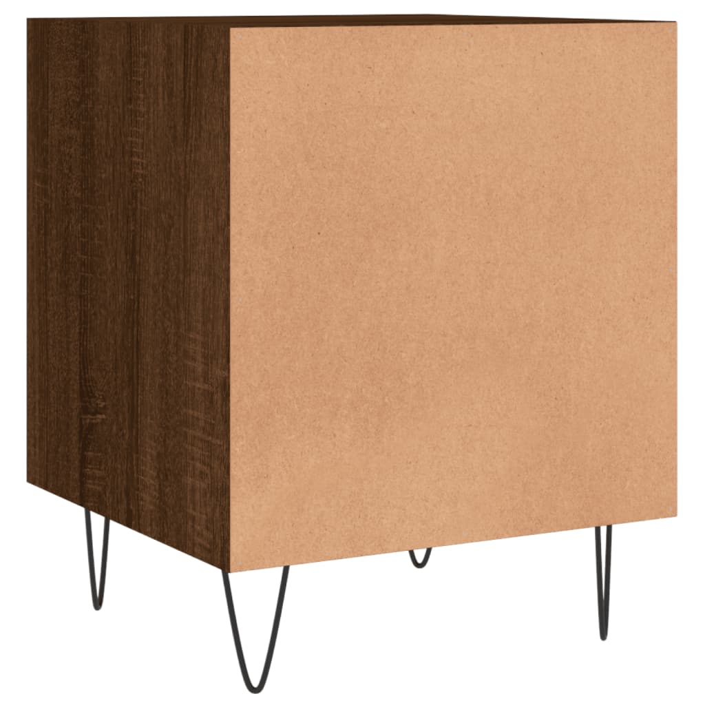 Table de chevet aspect chêne marron 40x40x50 cm en bois