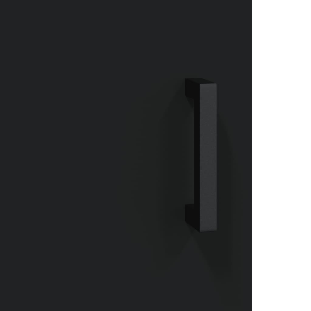 Bedside Table Black 40x40x50 cm Wood Material