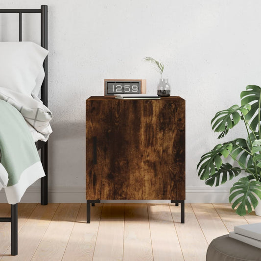 Bedside table smoked oak 40x40x50 cm wood material