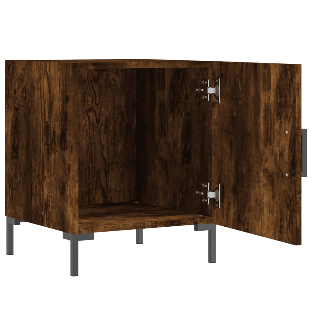 Tables de chevet 2 pcs. chêne fumé 40x40x50 cm matériau bois