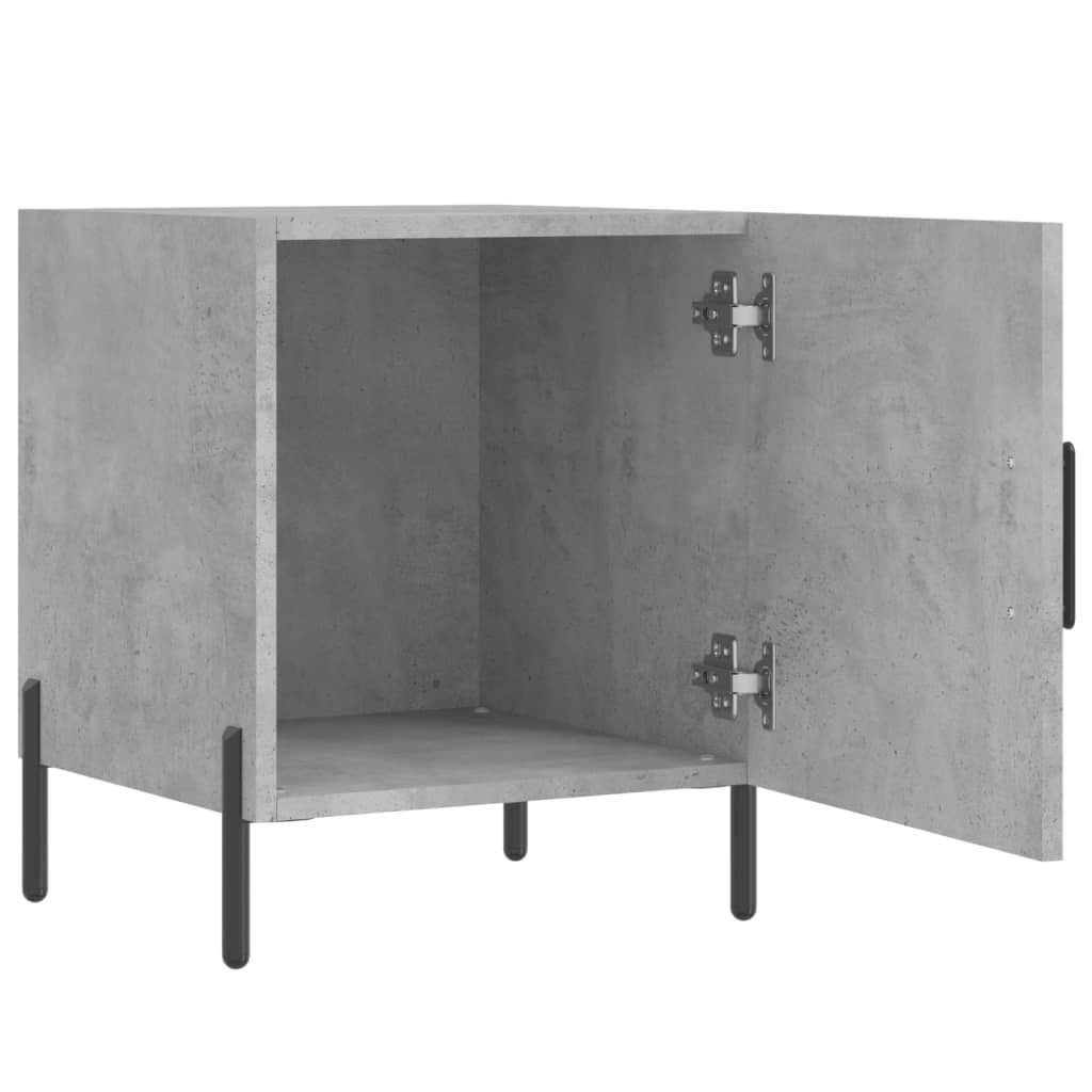 Bedside tables 2 pcs. Concrete grey 40x40x50 cm wood material