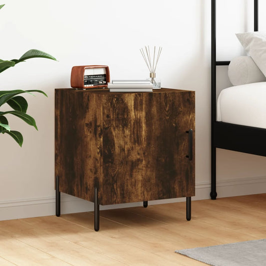 Bedside table smoked oak 40x40x50 cm wood material