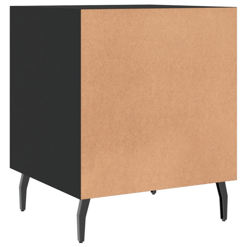 Bedside Table Black 40x40x50 cm Wood Material