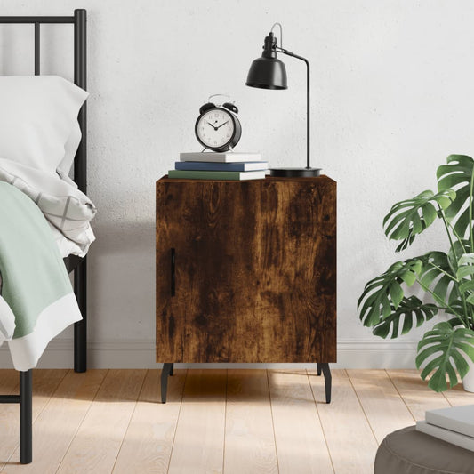 Bedside table smoked oak 40x40x50 cm wood material