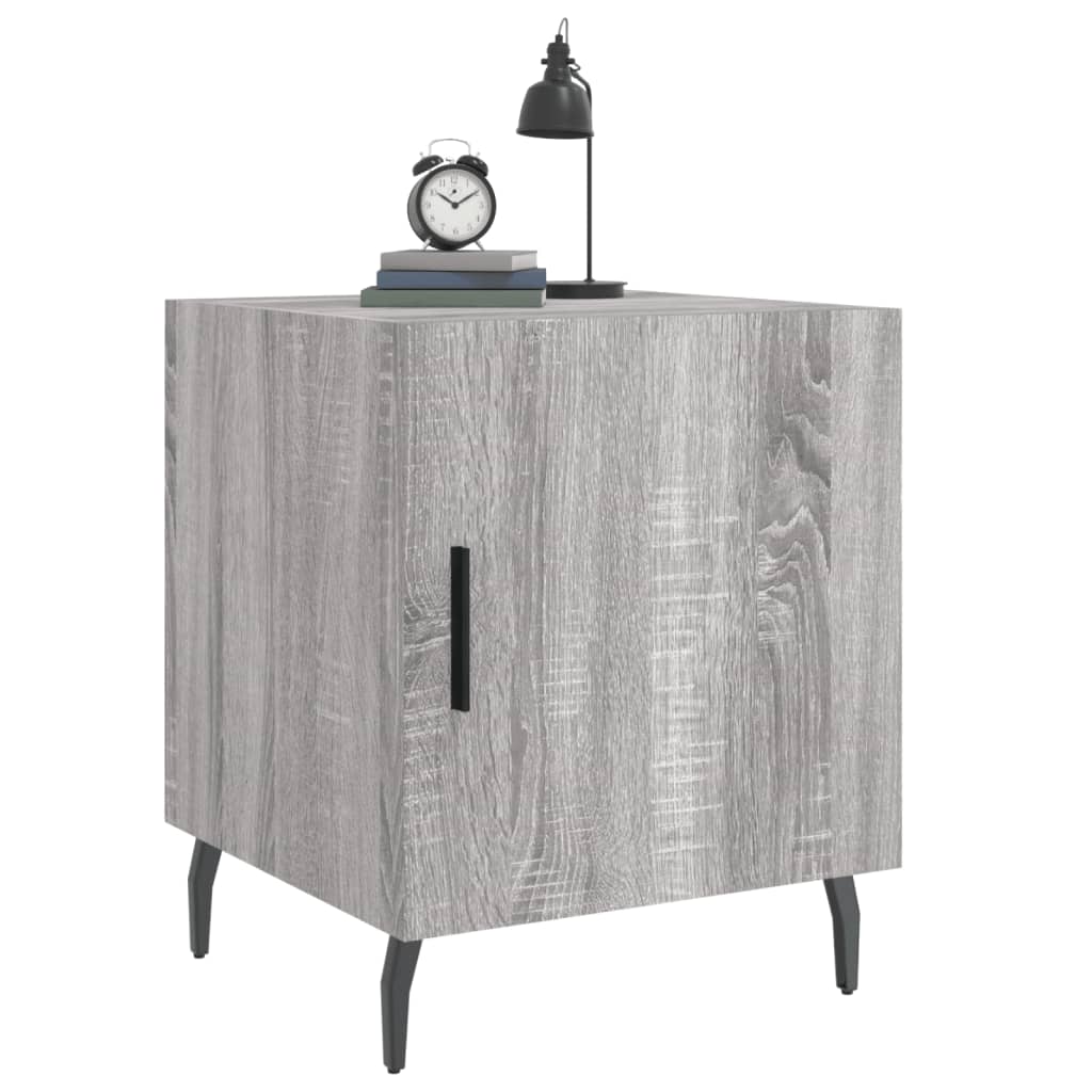 Nachttische 2 Stk. Grau Sonoma 40x40x50 cm Holzwerkstoff