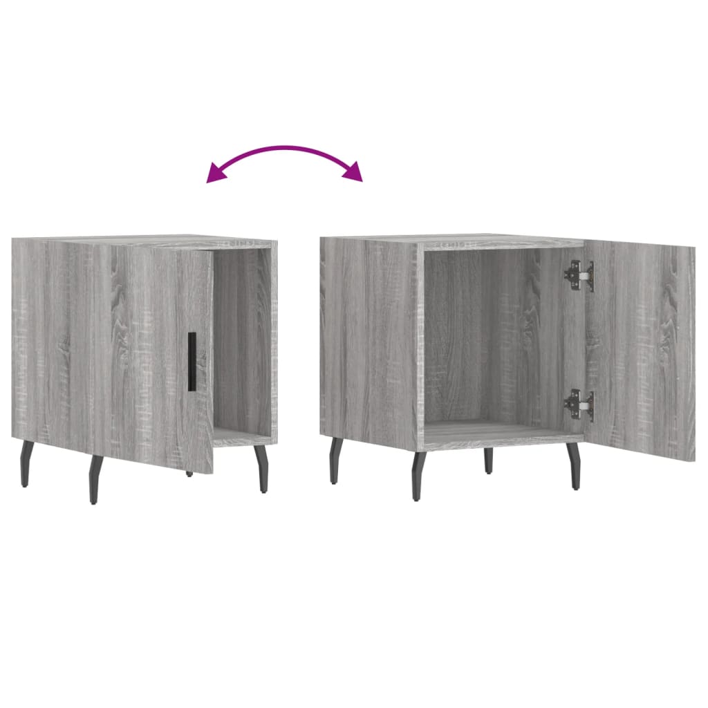 Nachttische 2 Stk. Grau Sonoma 40x40x50 cm Holzwerkstoff