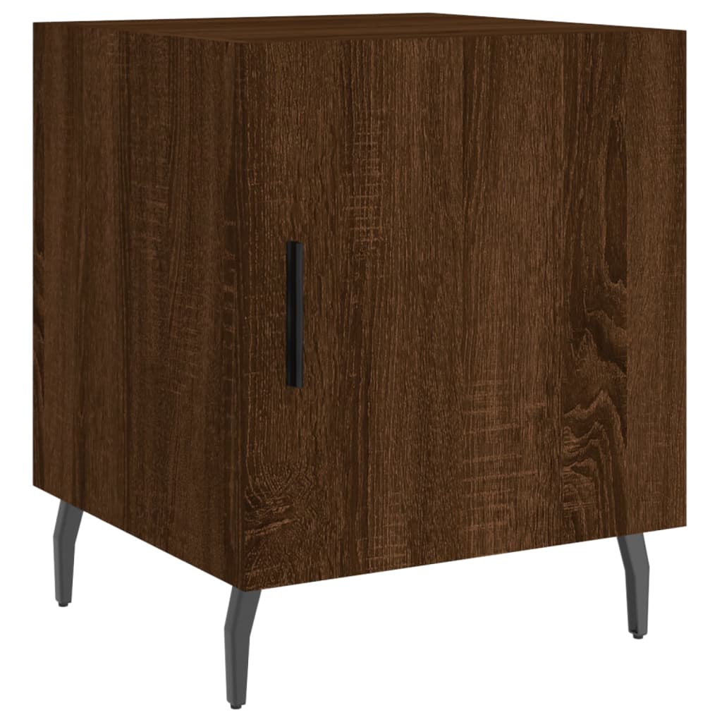 Table de chevet aspect chêne marron 40x40x50 cm en bois