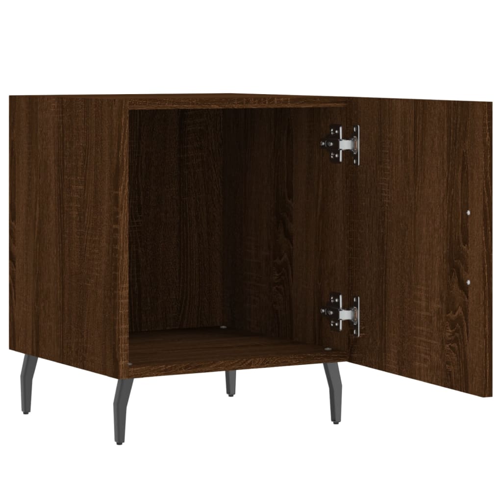 Table de chevet aspect chêne marron 40x40x50 cm en bois