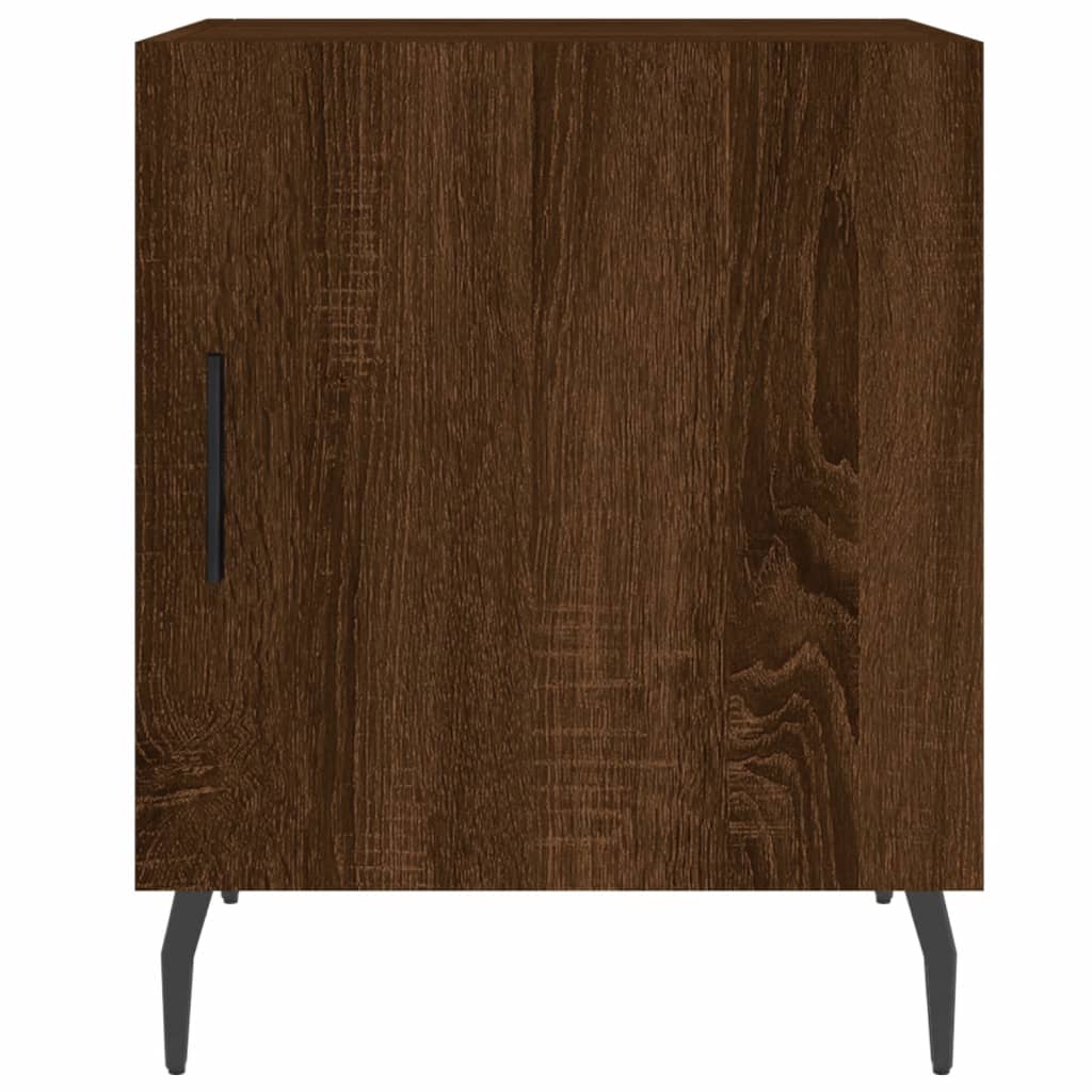 Table de chevet aspect chêne marron 40x40x50 cm en bois