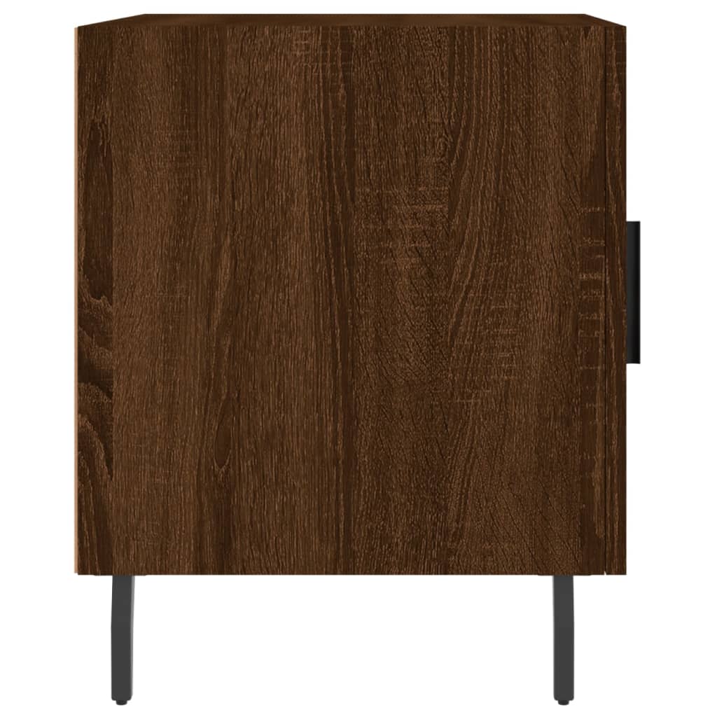 Table de chevet aspect chêne marron 40x40x50 cm en bois