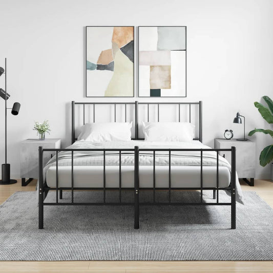 Bedside tables 2 pcs. Concrete grey 40x40x50 cm wood material