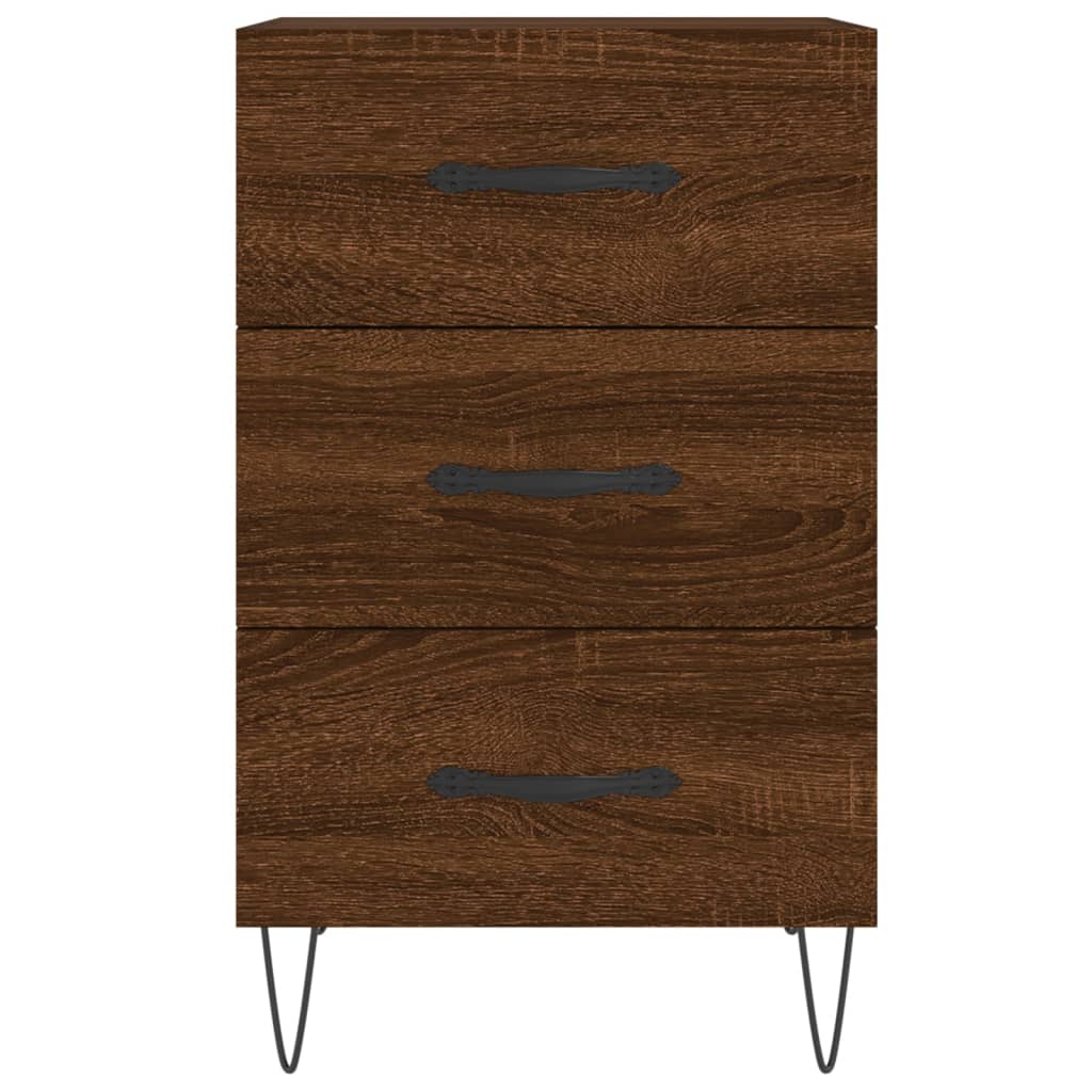 Table de chevet aspect chêne marron 40x40x66 cm en bois