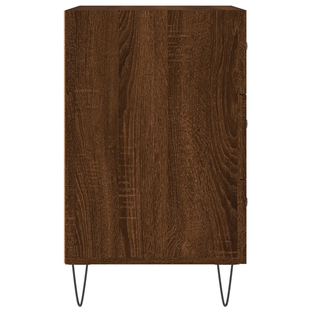 Table de chevet aspect chêne marron 40x40x66 cm en bois