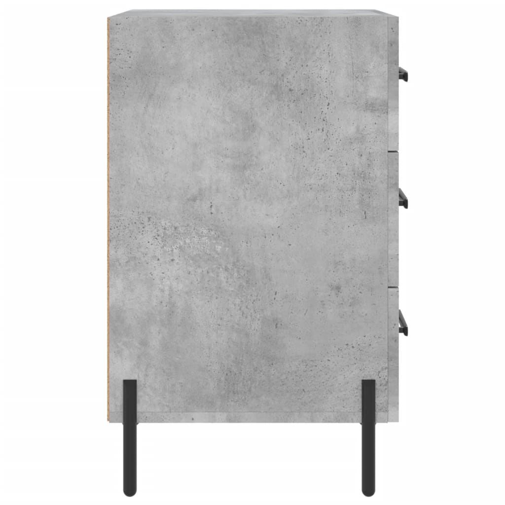 Table de chevet gris béton 40x40x66 cm en bois