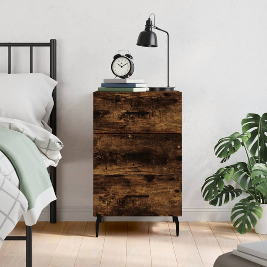 Bedside table smoked oak 40x40x66 cm wood material