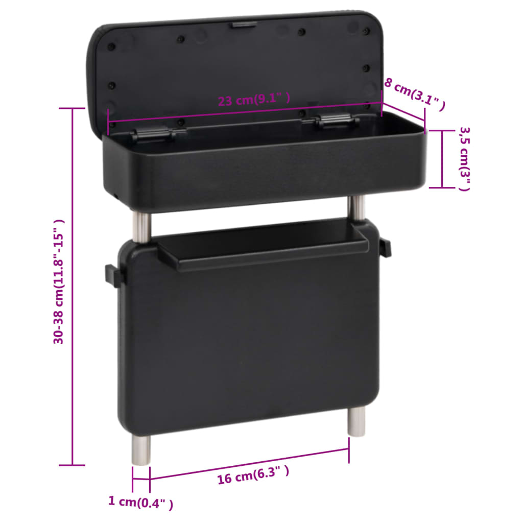 Universal-Autoarmlehne Schwarz 23x8x(30-38) cm ABS