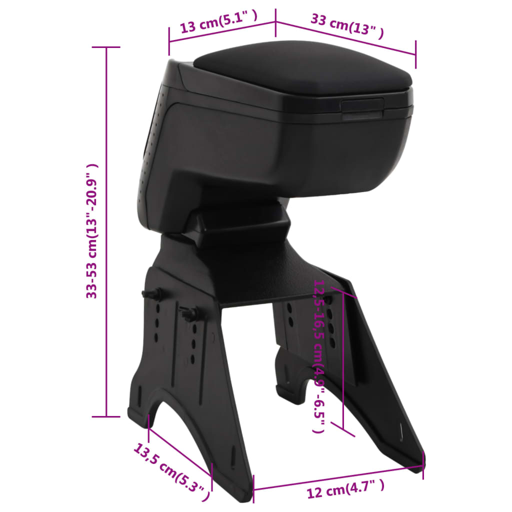 Universal-Autoarmlehne Schwarz 13x33x(33-53) cm ABS