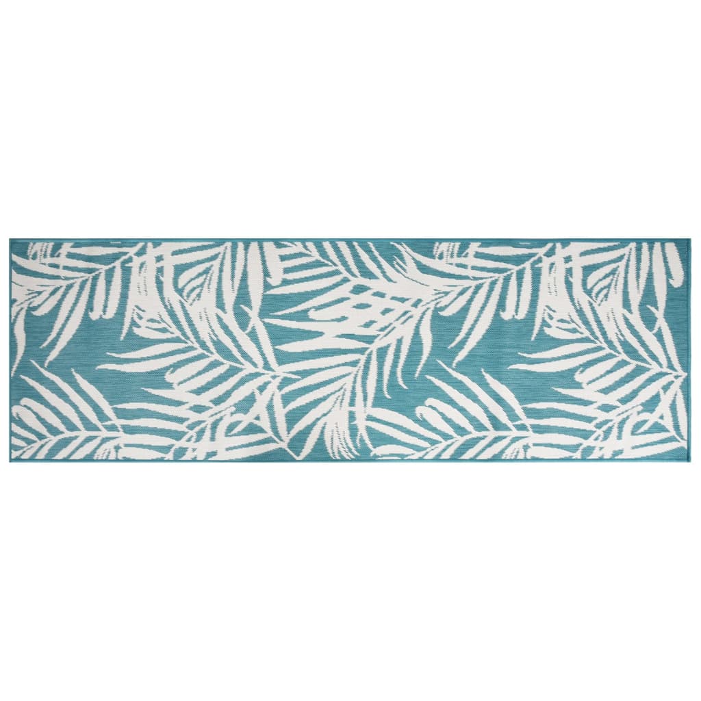 Tapis d'extérieur bleu aqua et blanc 80x250 cm Utilisable des deux côtés