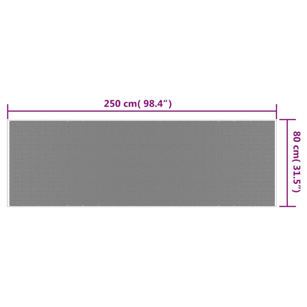 Tapis d'extérieur marron et blanc 80x250 cm Utilisable des deux côtés