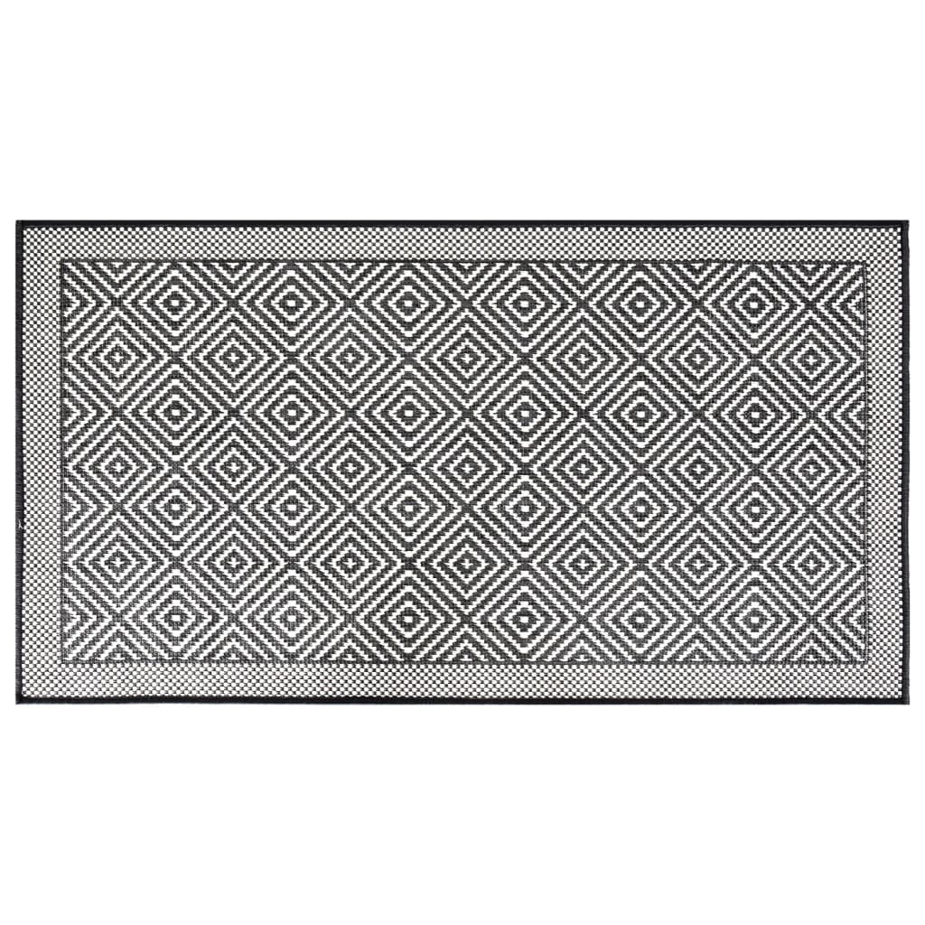 Tapis d'extérieur gris et blanc 80x150 cm Utilisable des deux côtés